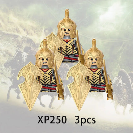 3pcs Lord Rings Elves Orcs Army Dwarf Rohan Mini Action Toy Figures Building Blocks Assembly Toys for Kids Birthday Gift