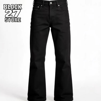 Mens Jeans Harajuku American Retro Black Flared Denim Pants Loose Straight Wide Leg Streetwear Summer Casual Vintage Unisex New