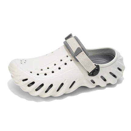 Brand Men's Slip-on Shoes - Soft and Comfortable Holey Shoes Outdoor Waterproof Heightening Cool Shoes EVA Driving Shoe