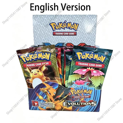 360pcs Pokemon Cards Evolutions Battle Style Booster Box Trading Card Game TCG Children Collectible Pokemon Cards Toy