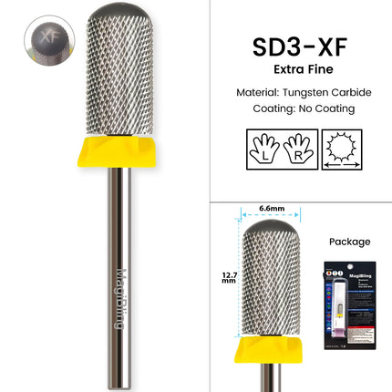 Gold Carbide Nail Drill Bits Milling Cutter Large Barrel Pro Reversed Durable Granding Polishing Tools Accessories 4XC