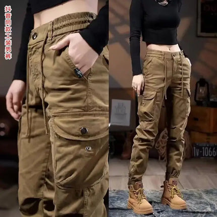 New Spring Autumn Men's Casual Pants Retro Loose Cuffed Trouser Male Fashion Brand Harem Pants Outdoor Cargo Tactics Long Pants