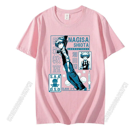 Shiota Nagisa Funny Unisex T-Shirt Casual 100% Cotton Japanese Anime Assassination Classroom Karma Akabane Harajuku Tshirt