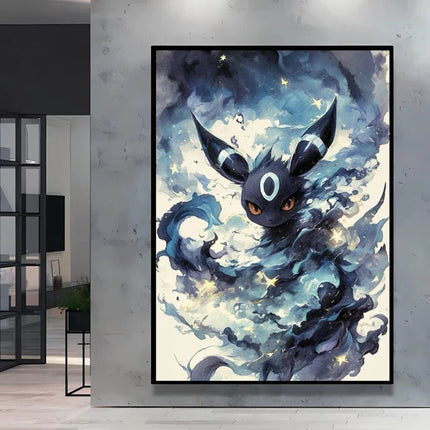 Stylish Pokemon Umbreon Decorative High Quality Canvas Painting Available in Multiple Sizes Suitable for Different Home Spaces