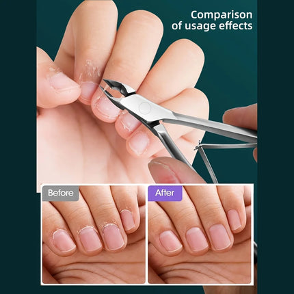 Professional Stainless Steel Cuticle Trimmer with Sharp Blade - Dual Spring Nail Clipper for Precise Manicure & Pedicure