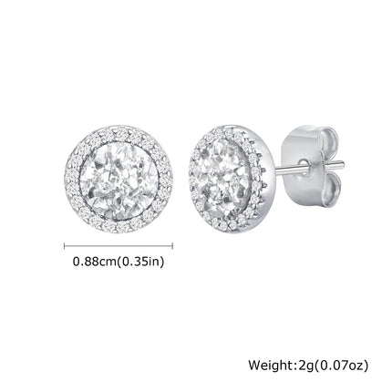 Hip Hop Broken Zircon Stud Earrings for Men Boys,Anti Allergy Round Small Metal Earrings,Rock Punk Jewelry Gifts