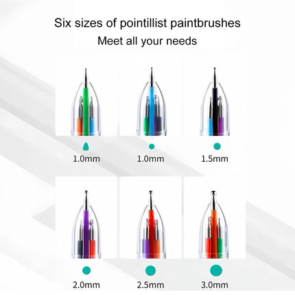 6-In-1 Dotting Pen for Nail Art, Featuring a Ballpoint Design with Size Markers And a Pressing Tip, Ideal for Nail Painting