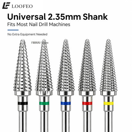 5pcs Stainless Steel Nail Drill Bit for Gel Removal Cuticle Burr Bits Milling Cutter For Manicure Pedicure Nail E-File Bit Set