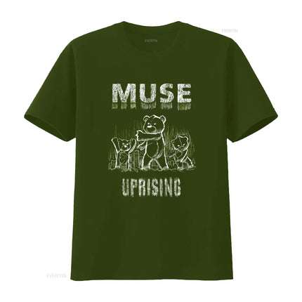 Best Seller Muse Uprising Bear Design Cotton T Shirt Merch for American Style vintage Washed Unisex streetwear homme graphic