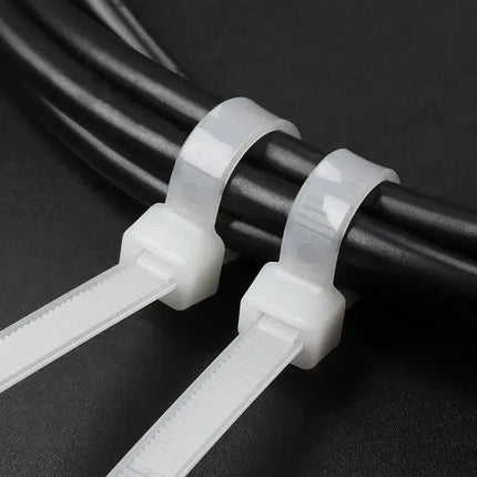1000/100Pcs Nylon Cable Ties Self-locking Cord Ties Straps Adjustable Cables Fastening Loop Home Office Wire Zip - product im