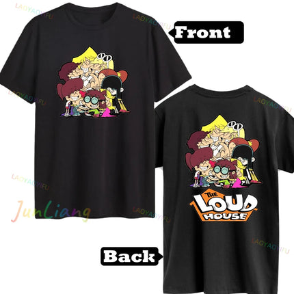 Loud House Japanese Anime Cartoon Print Tee-shirt Short Sleeve Kawaii Funko Harajuku Style Funny Cool Fashion T-Shirt