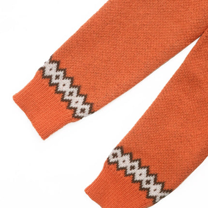 Women's Halloween Cat Pumpkin Pattern Turtleneck Knit Sweater Orange Casual Long Sleeve Pullover for Fall