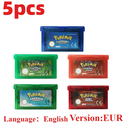 GBA Game Pokemon Series 32 Bit Video Game Cartridge Console Card Pokemon Emerald Ruby FireRed LeafGreen Sapphire Multi-language