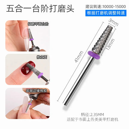 KANIU 1PCS Tungsten Steel Nail Drill Bits Hand Care Nail Removal Buffing Head For Nail Removal Shaping And Filing In Nail Salons