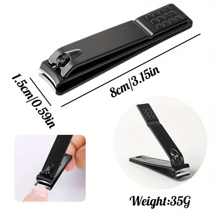 4-piece Black Stainless Steel Nail Clipper With Nano Glass File Polishing Nail File Manicure Tool Set - product image from BS