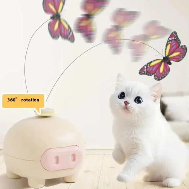 Electronic Interactive Cat Teasing Toys Electric Intelligent Automatic Rotate Cute Pig Funny Electric - product image 2