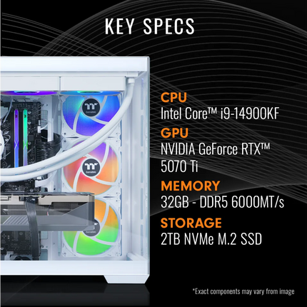 Thermaltake Gaming Desktop Pc Ne I1470Ts-V380S Intel Core I9-14900Kf 32Gb Ddr5 2Tb Ssd Geforce Rtx 5070 Ti