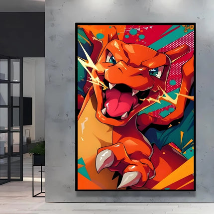 Japanese Anime Canvas Paintings Pokemon Pikachu Poster Cartoon Character Picture Bright and Clear Colors High Quality Home Decor