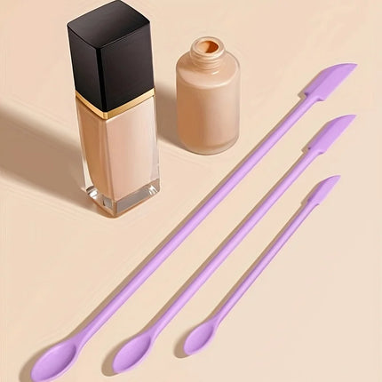 3pcs Reusable Silicone Spatulas, Eco-Friendly Cosmetic Jar Scrapers, Portable for Makeup Skincare, Easy Clean Travel Tool