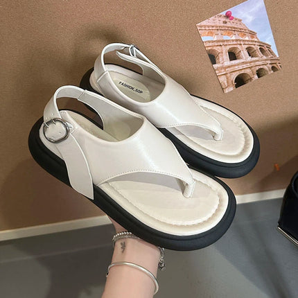2026 New Casual Herringbone Flip-Flop Sandal Beach Toe-Ring Roman Women's Shoes Popular Non-Slip Toe-Post