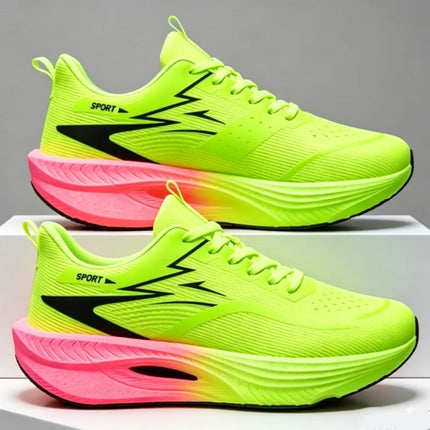 Men Running Shoes Carbon Board Marathon Sports Casual Shoes Breathable Lightweight Women's Comfortable Athletic Cushion Sneakers