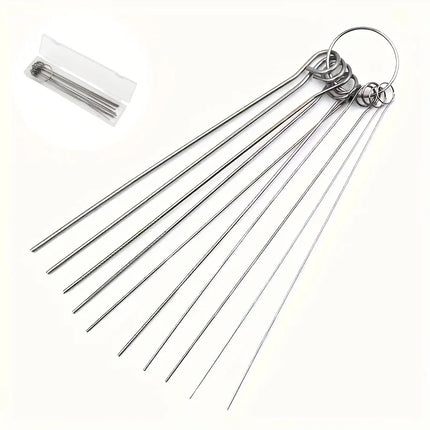 10 Stainless Steel Needle Shower Head Cleaning Brush Set, Suitable For Multi Size Shower Heads,bathroom Accessory - product i