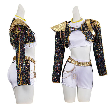 Kid Girls  Cosplay Kids Black Gloden Costume Chid Disguise Performance Roleplay Uniform Halloween