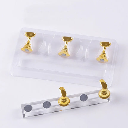 5/30pcs/Set Magnetic Nail Holder False Nail Tip Practice Stand Crystal Base Holder Nail Art Display For Art Salon DIY & Practice