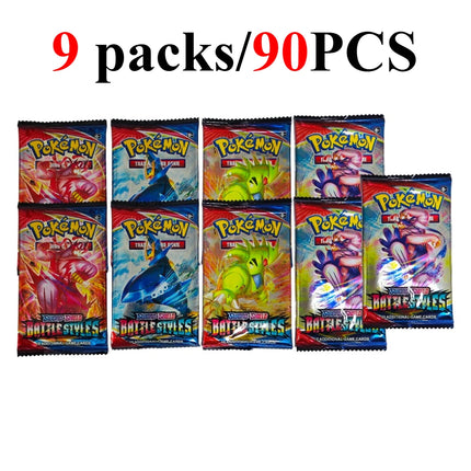 90/360PCS Pokémon Card Packs 151， ASCENDED HEROES 。Evolutions,PALDEAN FATES,English Reinforcement,Battle Transaction Card Gift