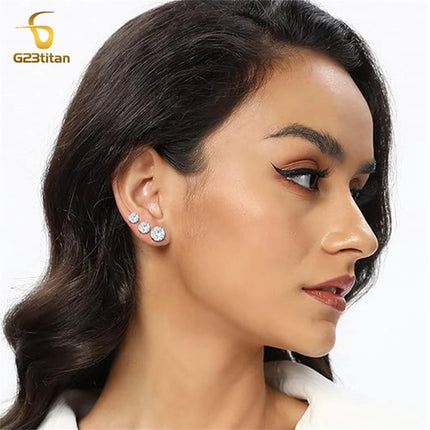 1 Pair Implant Grade G23 Titanium Stud Earrings for Men Women 2-6mm White Zircon Simple Initial Ear Piercing Jewelry Small Gifts