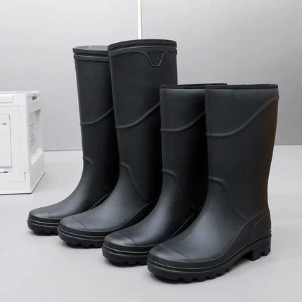 Men's Fashionable Waterproof Shoes, Construction Site High-Top Rubber Boots, Adult Rain Boots, Men's Mid-Top Labor Protection Rain Boots, Pvc Thickened Overshoes