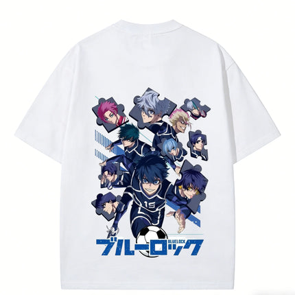 2026 New Summer Release: "Blue Lock" Anime All-Character Jigsaw Print Men's T-Shirt — Casual & Stylish