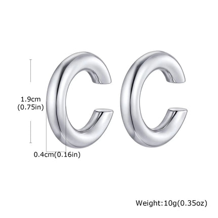 Statement Hollow Ear Bone Clamp for Women Girls,Gold Color Stainless Steel Fake Piercing C-shaped Ear Bone Clip,Fashion Jewelry