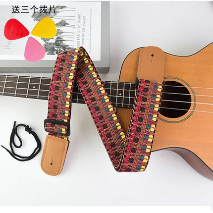 Ukulele Strap, Adjustable Guitar Strap, Bohemian Style Guitar Strap