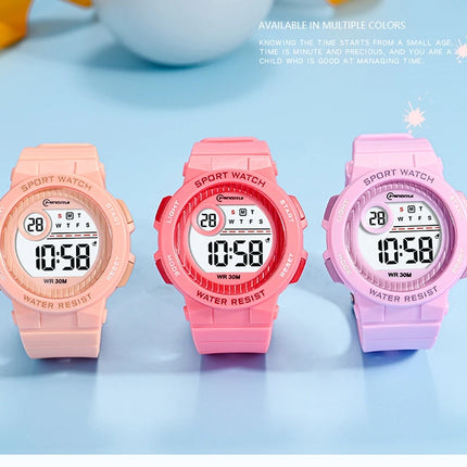 OHSEN Kids Sport Watches 30M Waterproof Pink Silicone Electronic Wristwatch Stopwatch Children Digital Watch For Boys Girls