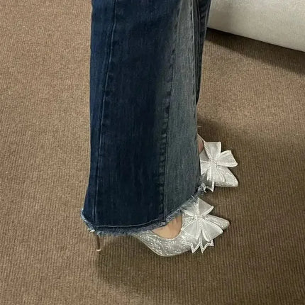 Fashionable 2025 New Bride Dress Shoes Crystal High Heels Bridesmaid Gift Adult Elegant Flats Rubber Upper Summer Season