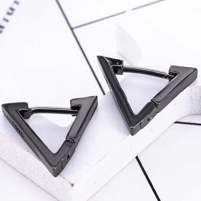 1 Pairs Punk Stainless Steel Stud Earrings Black Earrings Set For Men Women Vintage Hip Hop Piercing Ear - product image 2