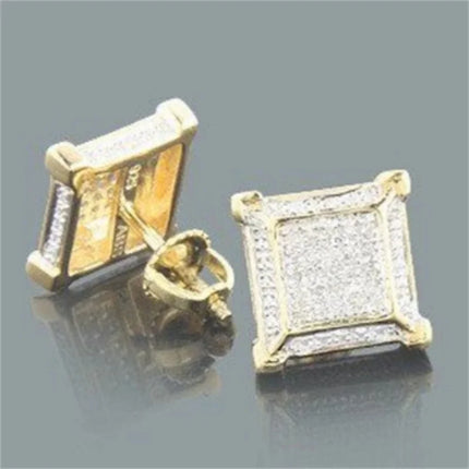 Delicate stud earrings for men and women Square accessories suitable for wedding parties go with everything