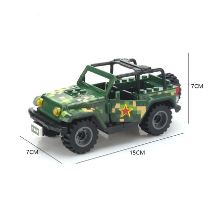 WW2 TBS Assault Team Military Hummer Jeep Armored Vehicle Building Block Model Army Mini Soldier Transport Chariot Toys Kit Gift