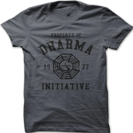 DHARMA Initiative 1977 TV Show LOST Printed Cotton T-shirt Short-sleeve Round Neck Regular Fit Clothes Comfortable Tops
