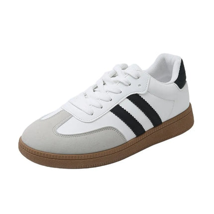 Women's Fashion Tennis Sneakers Flats Lace-up Vulcanized Shoes Autumn Outdoor Trainers Student Board Footwear