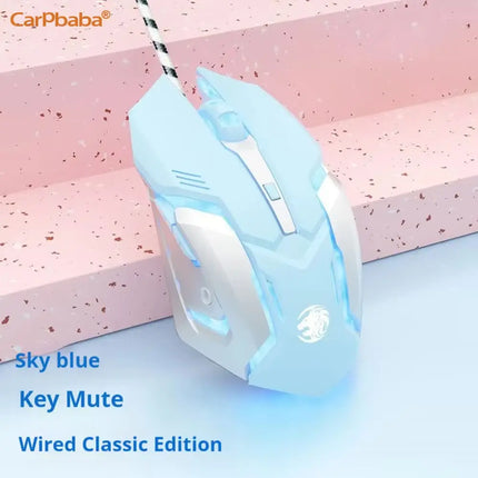 Carpbaba G3 Wired Game Mouse Mute Pink Mechanical E-sports Girl Lovely Art Portable Office Household For MacBook - product im