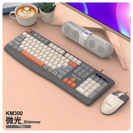 K-snake KM300 Wired Keyboard and Mouse Set USB Ergonomic Desktop Laptop Keyboard and Mouse Home Office - product image from B