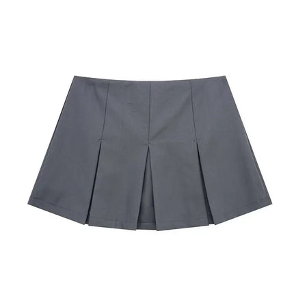2025 New High Waisted Pleated Skirt Women Fashion Streetwear Side Zipper Mini Skirts Woman Casual All-Match Basic A-Line Skirts