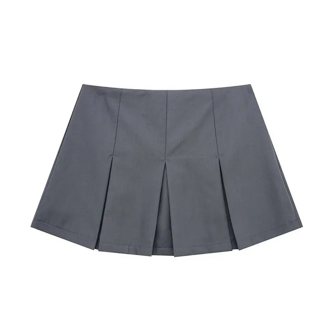 2025 Neuer High Waist Faltenrock Damen Mode Streetwear Seitlicher Reißverschluss Minirock Damen Lässig All-Match Basic A-Linien-Röcke