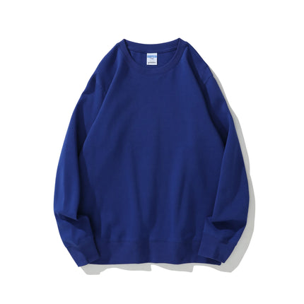 Crewneck Sweatshirt Solid Color Loose Long Sleeve Pullover Casual Soft Basic Hoodie-less Daily Streetwear