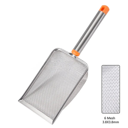 Stainless Steel Fine Mesh Cat Litter Scoop Easy To Clean Non-Stick Shovel For Reptiles Sand Efficient Durable Litter Scoop