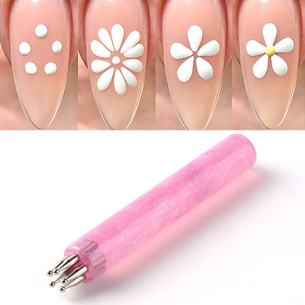 5 Point Nail Art Dotting Pen Ball Dotting Tools 5 Different Size Tips for Dots Flowers Mandalas Manicure Painting Pen Nail Tools