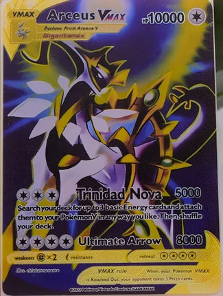 999999 Points HP Pokemon Metal Card Charizard Golden Metal Super Cards English Card Mewtwo Vmax Mega Anime Game Collection Gifts