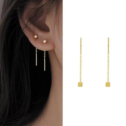 French Luxury Sweet Romantic Long Zircon Tassel Twisted Earrings for Women Temperament Wedding  Banquet Jewelry Gift